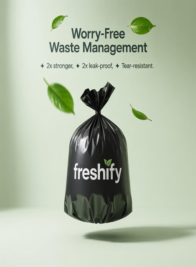 Freshify Premium Garbage Bags | 60 Pcs | Large - 24 X 32| 15 Bags * 4 Rolls | Strong & Leak Proof Dustbin Bag | Black | Perfect for Home And Office Use| Wet And Dry Both - Image 3